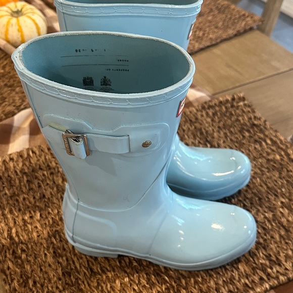 Kids size Hunter Sky Blue Waterproof Boots - Picture 3 of 4